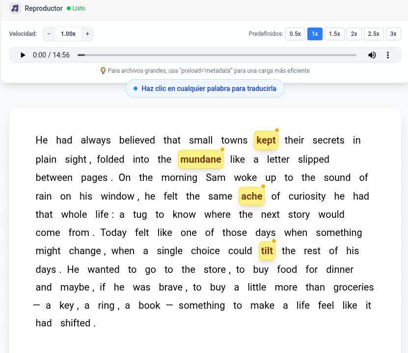 Image of the LingText website, a free alternative to the LingQ software
